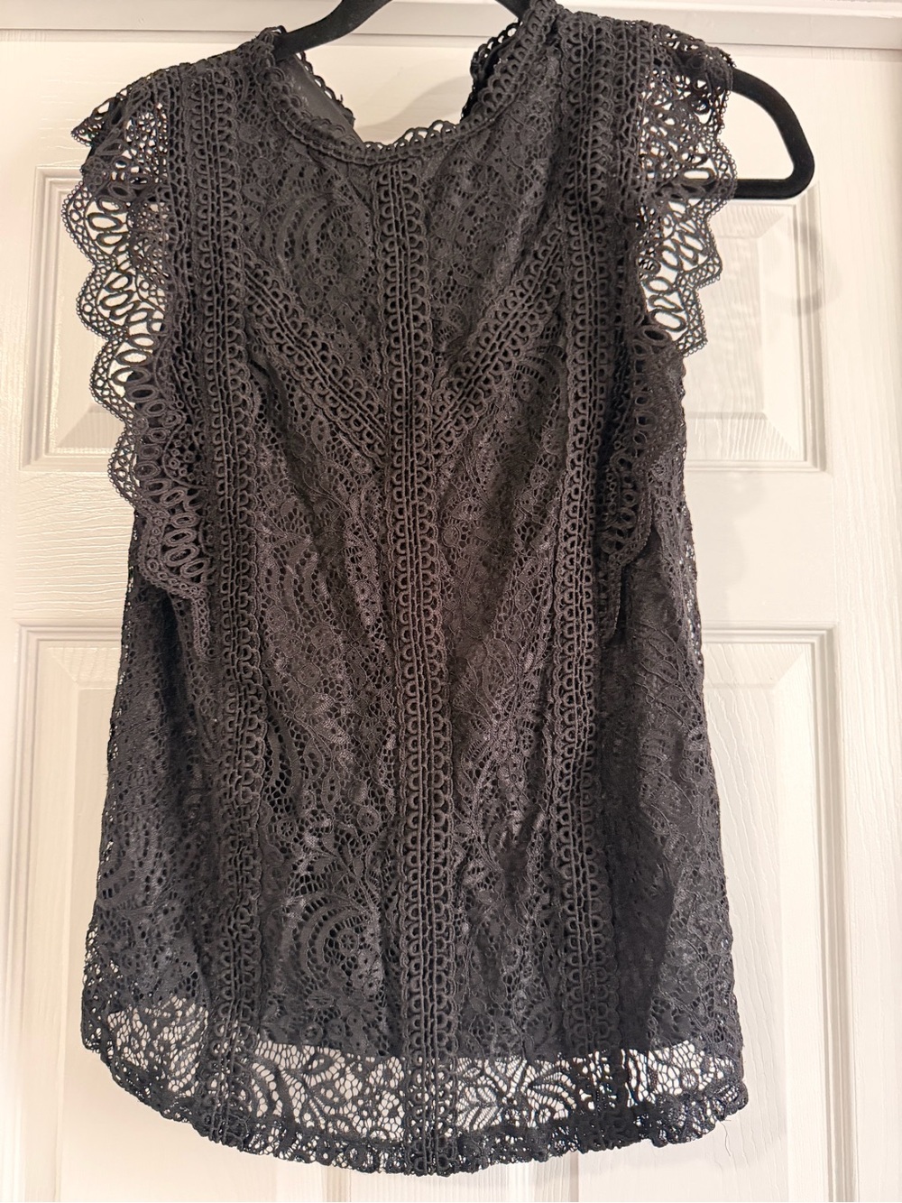 Cable & Gauge Black Lace Crochet Sleeveless Camisole